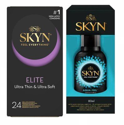Набір : SKYN Elite 24 шт та Лубрикант SKYN AQUA FEEL 80 мл SK133 фото