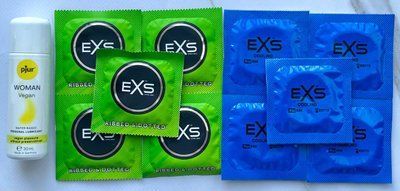 Набір EXS Extreme 5 шт + EXS Cooling 5 шт + Лубрикант pjur Woman Vegan 30 мл SOS3508 фото