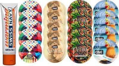 Набор из Swiss Navy Water-Based 10 мл + ONERibs + ONE Vanish + ONETattoo + ONE Island Punch SOS8556 фото