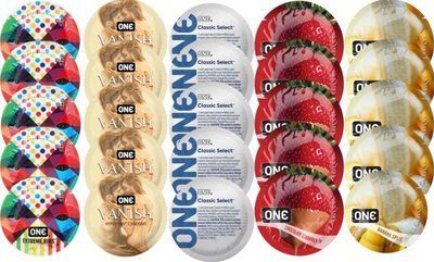 Набір з 25 шт One Extreme ribs + ONE 𝐕𝐀𝐍𝐈𝐒𝐇 + ONE Classic Select + ONE Chocolate Strawberry + ONE Banana Split SOS8255 фото