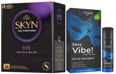 Набор из SKYN Elite 36 шт. + Жидкий вибратор Orgie Sexy Vibe (15 мл) SOS10216 фото