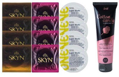 Комплект: Лубрикант Intt Cotton Candy (100мл) + 8 шт. SKYN+4 шт. 𝐎𝐍𝐄 𝐒𝐮𝐩𝐞𝐫 𝐒𝐭𝐮𝐝𝐬 SOS10418 фото
