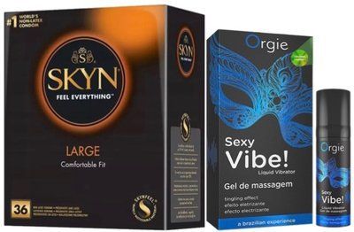Набір з SKYN Large (36 шт) + Рідкий вібратор Orgie Sexy Vibe (15 мл) SOS9916 фото