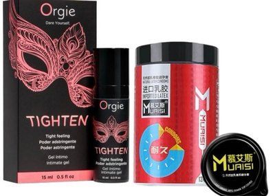 Гель для сужения Orgie &ndash; Tighten (15 мл)+ 0,02 мм Muaisi Red (12 шт) SOS6710 фото