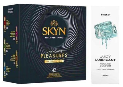 Набор Лубрикант Satisfyer Cooling Comfort 300мл + SKYN Pleasures 42 шт. SOS12777 фото