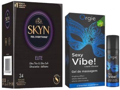 Набор из SKYN Elite (24 шт) + Жидкий вибратор Orgie Sexy Vibe (15 мл) SOS10116 фото