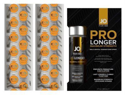 Комплект: EXS Delay 10 шт + Пролонгатор JO Prolonger Spray with Lidocaine (60 мл) SOS11019 фото