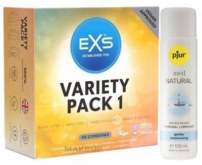 Набір EXS Variety pack 1 (48 шт) + pjur MED Natural Glide 100 мл SOS13427 фото