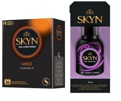 Набір: SKYN Large 36 шт. + Лубрикант Skyn All Night Long 80 мл SOS11775 фото