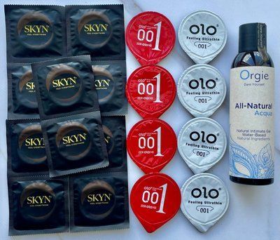 Набір 18 штук Skyn, Olo + лубрикант ALL-NATURAL Acqua, 150 мл Orgie SOS4008 фото