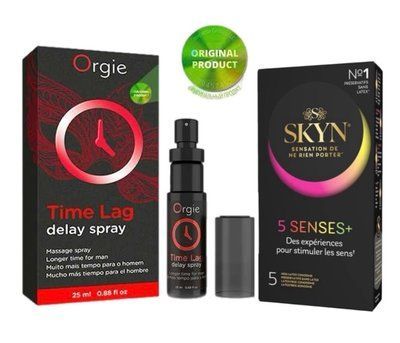 Пролонгатор для чоловіків Time Lag, 25 мл. ORGIE + SKYN 5 Senses 5 шт. SOS6660 фото