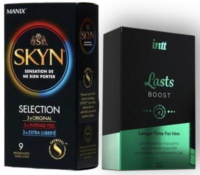 Набор из SKYN Selection (9 шт) + Пролонгатор Intt Lasts (15 мл) SOS8856 фото