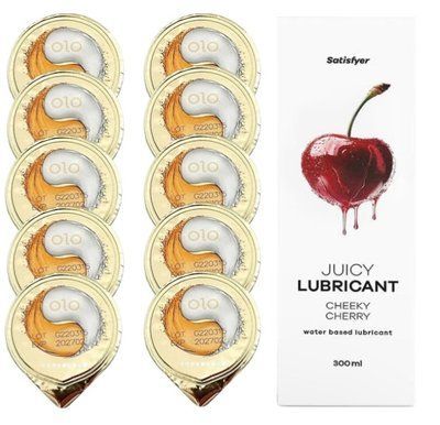 Комплект OLO &ldquo;Лід і Полум&rsquo;я&rdquo; 10 шт. + Лубрикант Satisfyer Juicy Lubricant Cheeky Cherry 300 мл SOS12527 фото
