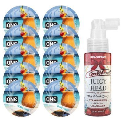 Комплект ONE Island Punch 10 шт + Doc Johnson &ndash; Strawberries & Champagne, 59 мл SOS13828 фото