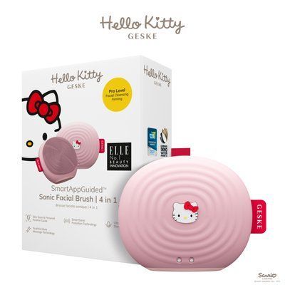 Електронна ультразвукова щітка для обличчя GESKE Sonic Facial Brush 4в1 by Hello Kitty pink HB0243 фото
