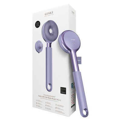 Звукова світлодіодна щітка для всього тіла GESKE Sonic LED Full-Body Brush&Intensive Exfoliator 9в1 purple HB0391 фото