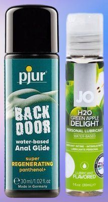 Набір лубрикантів pjur backdoor Regenerating 30 мл + System JO H2O Green Apple (30 мл) LB516 фото
