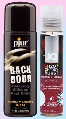Набір лубрикантів pjur backdoor anal Relaxing jojoba silicone 30 мл + System JO Cherry Burst (30 мл) LB715 фото