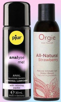 Набір лубрикантів pjur analyse me! Relaxing jojoba silicone 30 мл + All Natural Strawberry, 150 мл Orgie LB665 фото