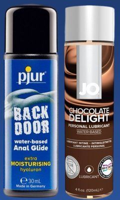Набір лубрикантів pjur backdoor Comfort water glide 30 мл + System JO Chocolate Delight (120 мл) LB417 фото