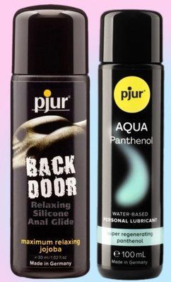 Набір лубрикантів pjur backdoor anal Relaxing jojoba silicone 30 мл+ pjur Aqua Panthenol 100 мл LB815 фото