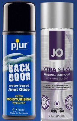 Набір лубрикантів pjur backdoor Comfort water glide 30 мл + System JO Xtra Silky Silicone (60 мл) LB367 фото