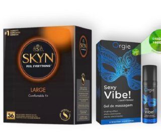 SKYN Large, 36 шт + SEXY VIBE для чутливих, 15 мл ORGIE SOS6862 фото