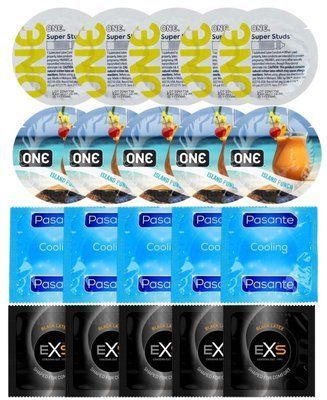 Набір 20 шт ONE Super Studs + ONE Island Punch + Pasante Cooling + EXS Black Latex SOS7312 фото