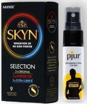 Набор из SKYN Selection (9 шт) + Пролонгатор pjur Superhero Spray (20 мл) SOS8857 фото
