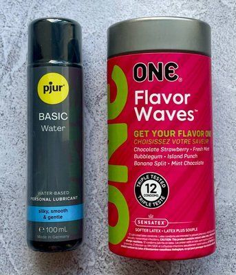 Набір ONE Flavor Waves 12 шт - Лубрикант pjur Basic waterbased 100 мл SOS2609 фото
