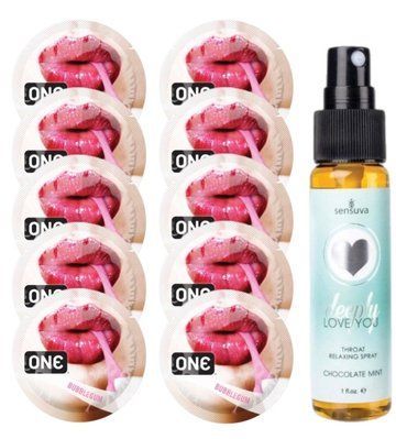 Комплект ONE Bubblegum 10 шт + Sensuva Deeply Love You Chocolate Mint (29 мл) SOS13879 фото