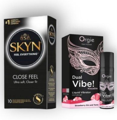 SKYN Close Feel 10 штук + Orgie Dual Vibe! Strawberry Gin & Tonic 15 мл SOS6762 фото