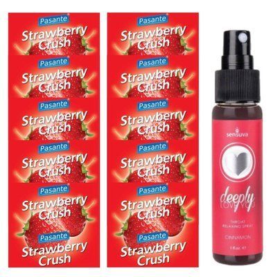 Набір Pasante Strawberry Crush 10 шт + Sensuva - Deeply Love You Cinnamon (29 мл) SOS13979 фото