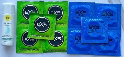 Набір EXS Extreme 5 шт + EXS Cooling 5 шт + Лубрикант pjur Woman Nude 30 мл SOS3509 фото