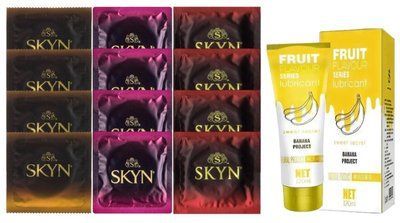 Комплект: Лубрикант OLO Banana (120 мл) + 8 шт. SKYN + 4 шт. SKYN Intense Feel SOS10520 фото