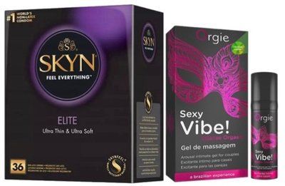 Набор из SKYN Elite 36 шт. + Жидкий вибратор Orgie Sexy Vibe (15 мл) SOS10217 фото