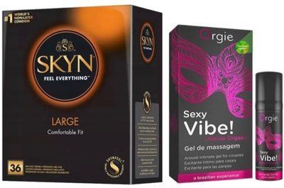 Набір з SKYN Large (36 шт) + Рідкий вібратор Orgie Sexy Vibe (15 мл) SOS9917 фото