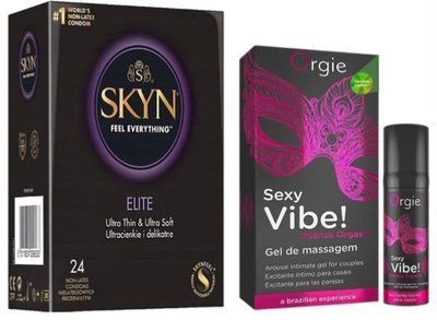 Набор из SKYN Elite (24 шт) + Жидкий вибратор Orgie Sexy Vibe (15 мл) SOS10117 фото