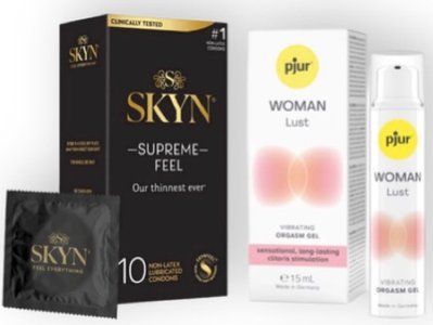 Skyn Supreme Feel 10 шт + pjur Woman Lust 15 мл SOS7112 фото