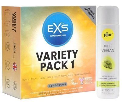 Набір EXS Variety pack 1 (48 шт) + pjur MED Vegan Glide 100 мл SOS13428 фото