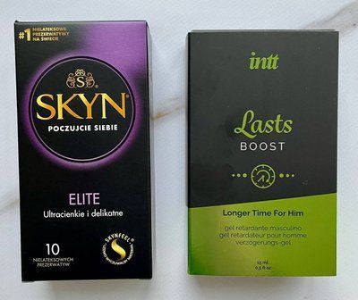 Набір SKYN Elite 10 шт - Пролонгатор для чоловіків Intt Lasts (15 мл) SOS2809 фото