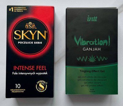 Набір SKYN Intense Feel 10 шт + Рідкий вібратор Intt Vibration Ganjah (15 мл) SOS2709 фото