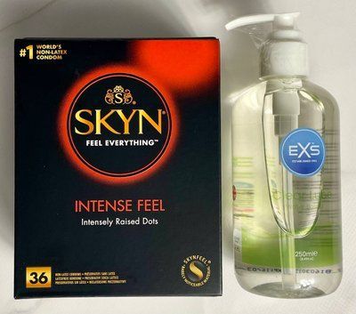 Набор Skyn ​​Intense feel 36 штук + Лубрикант EXS Aloe 250 мл (прозрачный) SOS1608 фото