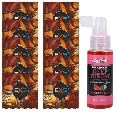 EXS CRAZY COLA 10 шт + Doc Johnson DeepThroat Spray &ndash; Watermelon (59 мл) SOS14079 фото