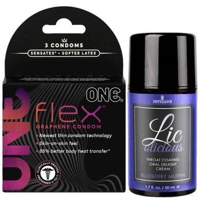 Комплект 3 шт ONE Flex + Гель Sensuva Lic-o-licious Blueberry Muffin (50 мл) SOS6180 фото