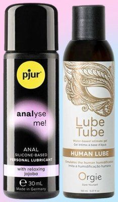 Набір лубрикантів pjur analyse me! Relaxing jojoba silicone 30 мл + HUMAN LUBE intimate gel, 150 мл Orgie LB666 фото