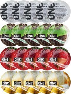 Набір з 20 шт ONE Extra strong + ONE Mint Chocolate + ONE Chocolate Strawberry + ONE Banana Split SOS8207 фото