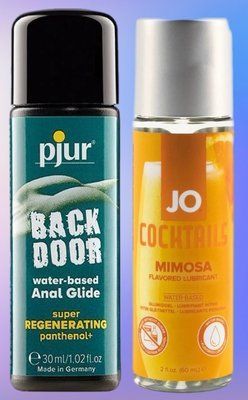 Набір лубрикантів pjur backdoor Regenerating 30 мл + System JO Cocktails - Mimosa (60 мл) LB517 фото