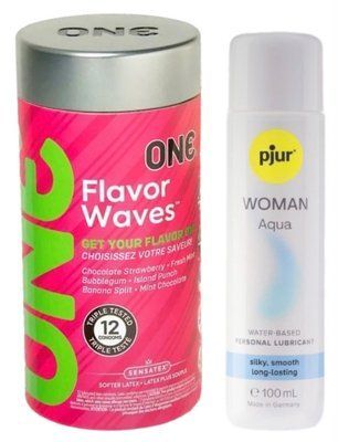 Комплект ONE Flavor Waves 12 штук + Pjur Woman Aqua 100 мл SOS12979 фото