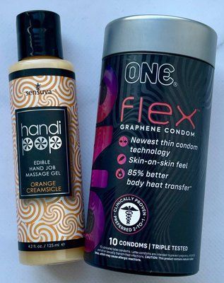 Комплект ONE Flex 10 шт - Лубрикант вкусовой Sensuva Handipop Orange Creamsicle (125 мл) SOS3360 фото
